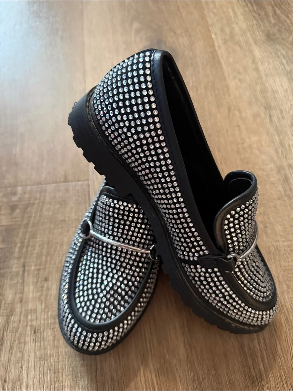 GB Girls rhinestone loafers size 3